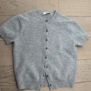 Aritzia Gray Short Sleeve Cardigan